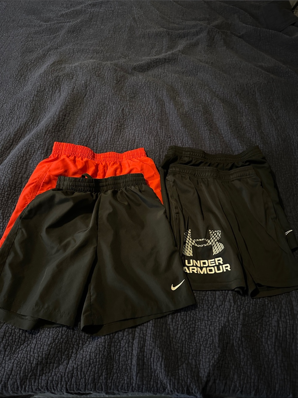 Under Armour Black and Red Athletic Shorts Trio